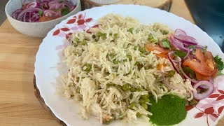 Matar Pulao Recipe in Pressure Cooker | Instant 1 Pot Green Peas Pulao | Veg rice pulao recipe