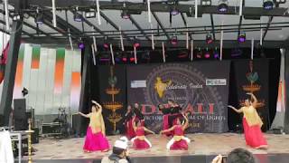 Sunalini performing with Chris's Ananda dance troupe for Federation Square Diwali 2018