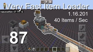 Minecraft Bedrock Tutorials(87) - How to build a Very Fast Item Loader (40 Items/Sec) (1.16.201)