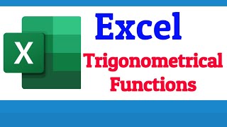 How to Use Trigonometrical Function in Excel | PI, Sin, Cos, Tan | MS Excel - Math and Trig Function