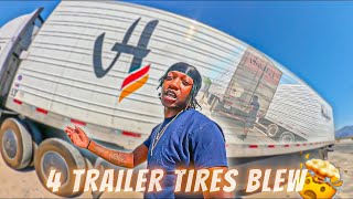 Delivering To Coca Cola | All 4 Trailer Tires Blew | Stranded For 8 Hours