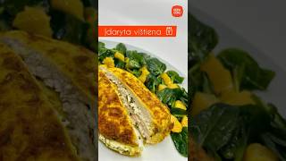 Įdaryta vištienos krūtinėlė karšto oro gruzdintuvėje | www.kepaguru.lt #airfryerrecipes