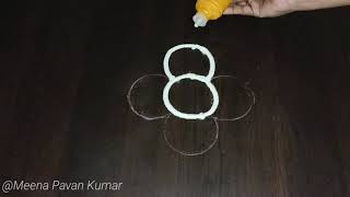 Easy Freehand Rangoli design-2 // daily rangoli// Indian Art