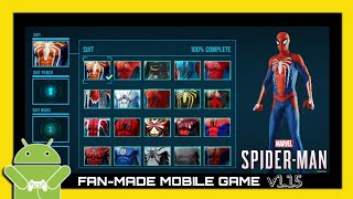 MARVEL'S SPIDER-MAN (PS4) for Android: Alpha v1.15 • All Suits Unlocked - Free Roam Gameplay