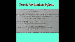 Calculando taxas demográficas 8° Ano