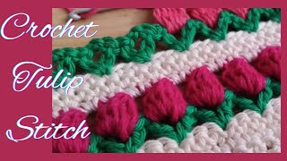 How To Crochet Tulip Flower Border or Blanket/EasyBeginner Crochet