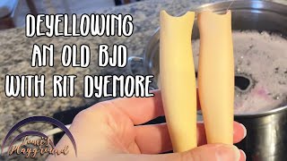 Deyellowing an old BJD with Rit DyeMore