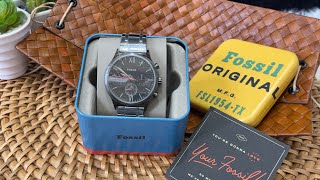 Fossil BQ2408 Fenmore Midsize Multifunction Smoke Stainless Steel Watch Unboxing