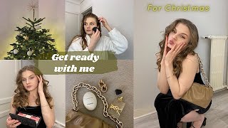 GRWM - Get Ready With Me spécial Noël 🎄✨ | make-up, coiffure, tenue 💚 christmas routine vlogmas