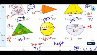 Finding volume of cones pyramids and spheres My maths hwk walk through