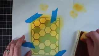 Using the Hexagon Hive Thinlit as a Stencil - featuring Stampin' Up!