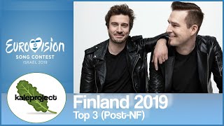 Finland ESC Selection (Uuden Musiikin Kilpailu) 2019 Top 3 With Comments (After Show)