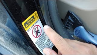 SRS Side Airbag Caution on a Toyota RAV4