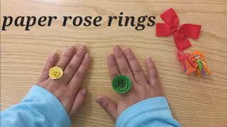 How to make beautiful Paper rose ring | DIY paper rings