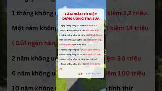 Lợi ích không uống trà sữa #follower #cuocsong #viralvideo