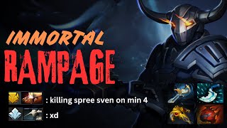 Immortal Rampage SVEN 900+ GPM in 20 mins - 15Kills 0 Deaths | Immortal Rank Gameplay | 7.36c