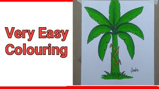 How To Paint A Banana Tree Very Easy | Banana Tree Satisfying Colouring | Banana Tree Colouring