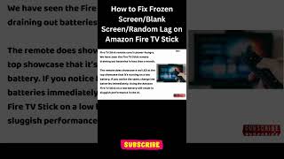 How to Fix Frozen Screen/Blank Screen/Random Lag #shorts #shortvideo #amazonfiretv