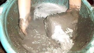 reused pure cement yummy 🤤 whole crumbling in water satisfying ASMR #purecement #viralvideo