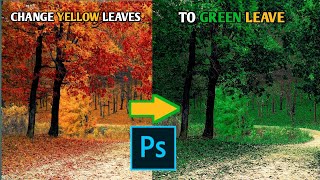 How to Change Yellow Leaves to Green leaves in Photoshop | #shorts