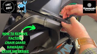 2015 Kawasaki ZX10R SuperBike / How To Remove Factory Chain Guard