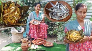 নদীর ছোটো মাছ দিয়ে কলাপাতা ভাপা চচ্চড়ি/ Nodir Choto 🐟 Diye Kola Pata Bhapa Chorchori#Dipti_unique#