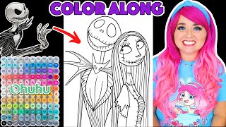 Color a Nightmare Before Christmas Jack & Sally Halloween Picture With Me | COLOR ALONG WITH KIMMI