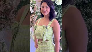 sunny leone papped in green dress