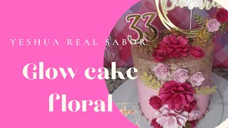 Glow cake floral decoração simples é linda