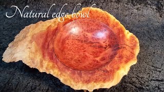 Woodturning - Red Mallee burl natural edge bowl!