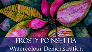 WATERCOLOR POINSETTIA Tutorial - How to Paint a Stunning Christmas Flower video