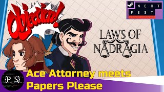 Phoenix Wright style courtroom game | LAWS OF NADRAGIA | Steam Next Fest Demo