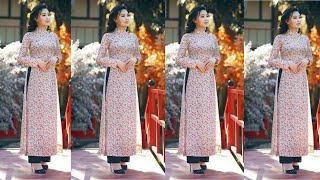 Long kurti dress design // AO DAI /Vietnamese traditional long dress //