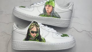 BILLIE EILISH CUSTOM NIKE AIR FORCE ONES | CUSTOM KICKS | PAINTING CUSTOM SHOES