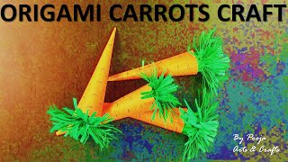 कागज़ की गाजर🥕| Easy Origami Paper Carrot | Paper Carrot Craft | Paper art & craft Activity | DIY