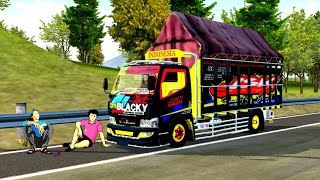 SHARE LIVERY I'M BLACK TRUCK CANTER FULL ANIM ||| MOD BUSSID TERBARU 3.4.3