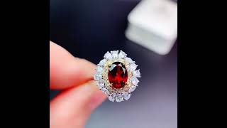 Oval Cut, 6x8mm, 100% Natural Garnet Ring, Wedding/Engagement, January Birthstone, Only $79.20