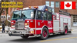 Montréal | Montréal Fire Service (SIM) Pumper 205 Responds to Medical Call From Quarters