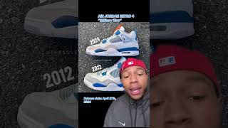 Comparing 2012 to 2024 pair of Air Jordan 4 “Military Blue” #like #fyp #greenscreen