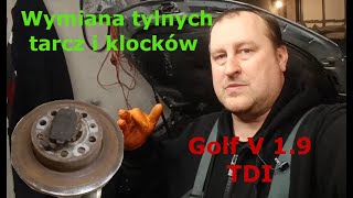 Wymiana tylnych tarcz i klocków w Golfie 5