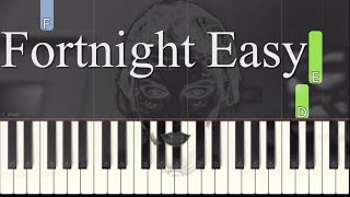 Fortnight | EASY SLOW Piano Tutorial Play Along | Taylor Swift ft. Post Malone