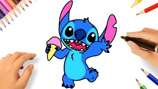 CÓMO DIBUJAR A STITCH PASO A PASO 💗