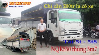 Isuzu NQR550 thùng bạt bửng nhôm 5 tấn | Xe tải Isuzu thùng bạt 5m7 siêu đẹp