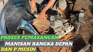 PROSES PEMASANGAN MANISAN RANGKA DAN PANGKON MESIN TLR‼️