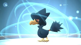 Murkrow evolves to Honchkrow!