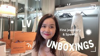 LV Double Unboxing Speedy 20 & volt RG ring! First fine jewelry from LV with PRICES! ❤️