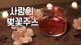 [ASMR] 벚꽃주스 만들어 먹어요 🌸  / Cherry Blossom juice / Pipet / 스포이드 / NO BGM