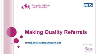 Making Quality Referrals