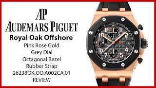 ▶ Audemars Piguet Offshore Chronograph Pink Rose Gold Grey Dial 26238OK.OO.A002CA.01 - REVIEW