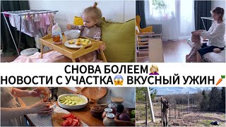 ОПЯТЬ БОЛЕЕМ🤦🏼‍♀️НОВОСТИ С УЧАСТКА🌷ГОТОВИМ УЖИН🥕#буднимамы #мамавдекрете #купилиучасток #уборка